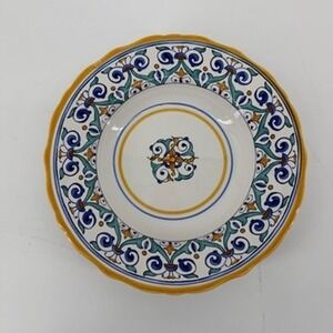 Set of 2 Williams Sonoma Savona Portugal 10.5" Pasta Bowl Floral Blue Yellow
